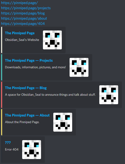 The Pinniped Page’s Discord embeds