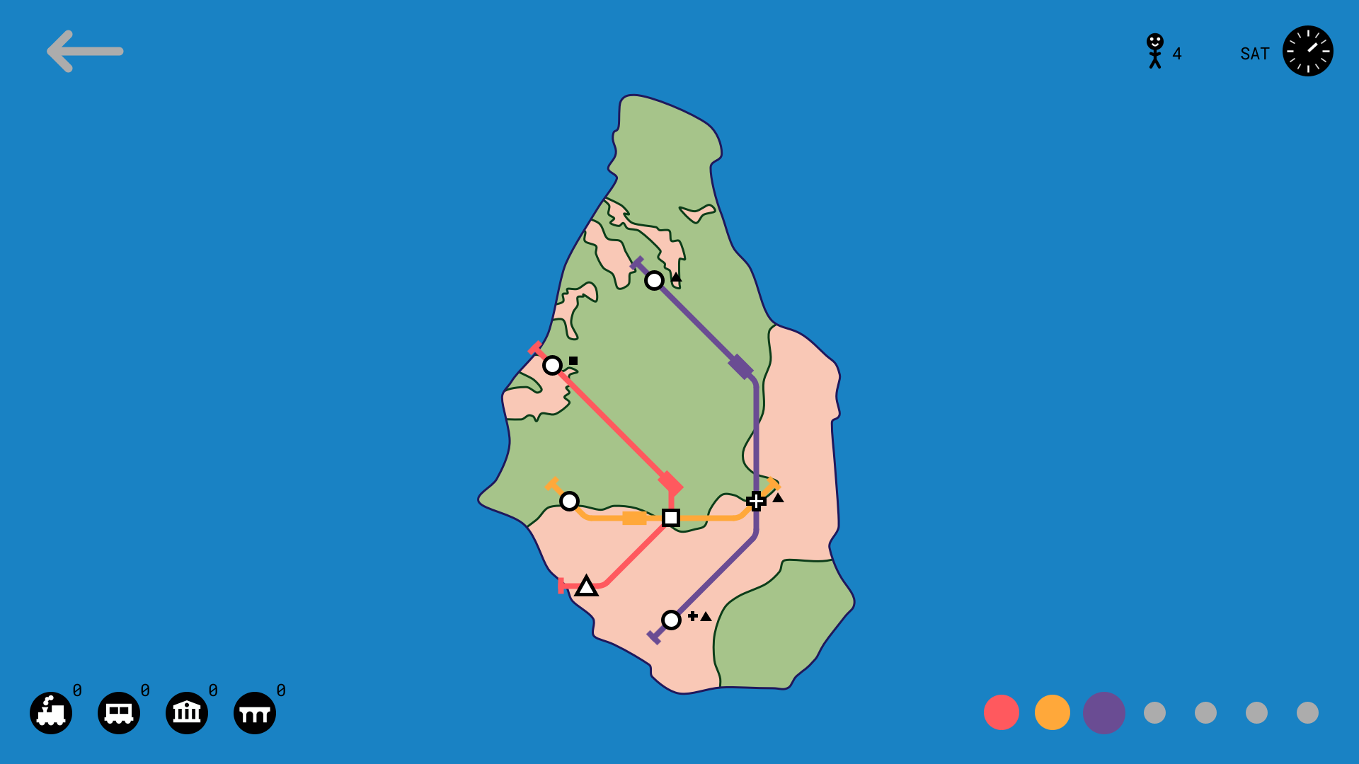 the Montserrat map with some lines and trains